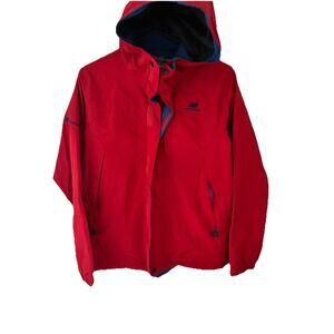 New Balance Mens /womens Track Jacket color Red Pockets Medium Full Zip Hooded